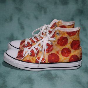 Converse All Star Pepperoni Pizza Print Hi Tops Unisex Mens 8 or Womens 10 rare